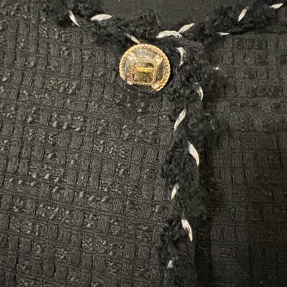 ASM ANNA Black Blazer Lined Charming Buttons in Front and Pockets Size M - Picture 6 of 6